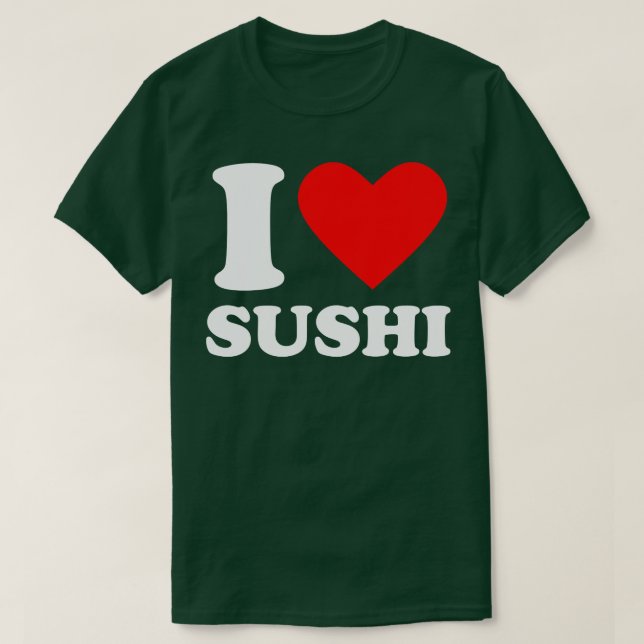 Camiseta Eu Amo Sushi (Frente do Design)