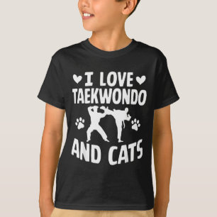 Camiseta Eu Amo Taekwondo e Gatos