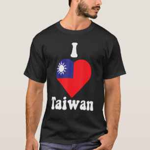 Camiseta Eu Amo Taiwan Flag Heart Taiwan