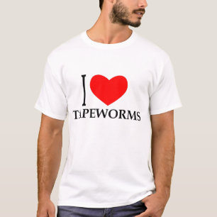 CAMISETA EU AMO TAPEWORMS