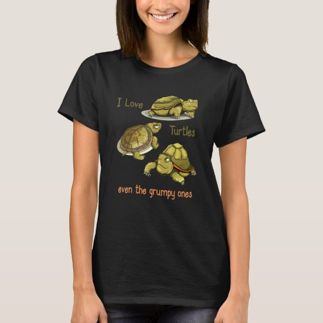 Camiseta Eu Amo Tartarugas Até As Engraçadas (Frente)