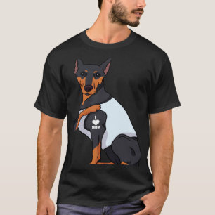 Camiseta Eu Amo Tatuagem da Mamãe Doberman Dia das Mães