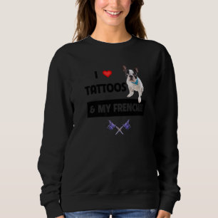 Camiseta Eu Amo Tatuagens e Meu Cachorro Frenchie Bulldog F