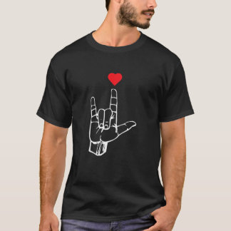 Camiseta Eu Amo-Te A Assinar O Presente ASL Para Homens Mul