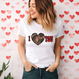 Camiseta Eu Amo-Te Foto Personalizada Vermelha.