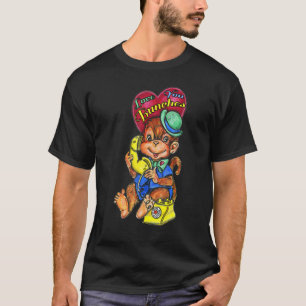 Camiseta Eu Amo-Te Macaco Bonito De Amor No Telefone