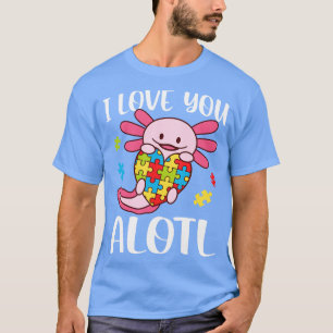 Camiseta Eu Amo-Te Muito Autismo Sensibilização Axolotl
