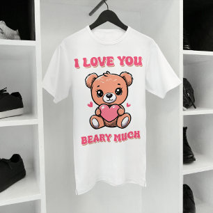 Camiseta Eu Amo-Te Muito, Belo Urso Com Coração