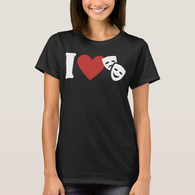 Camiseta Eu Amo Teatro (Frente)