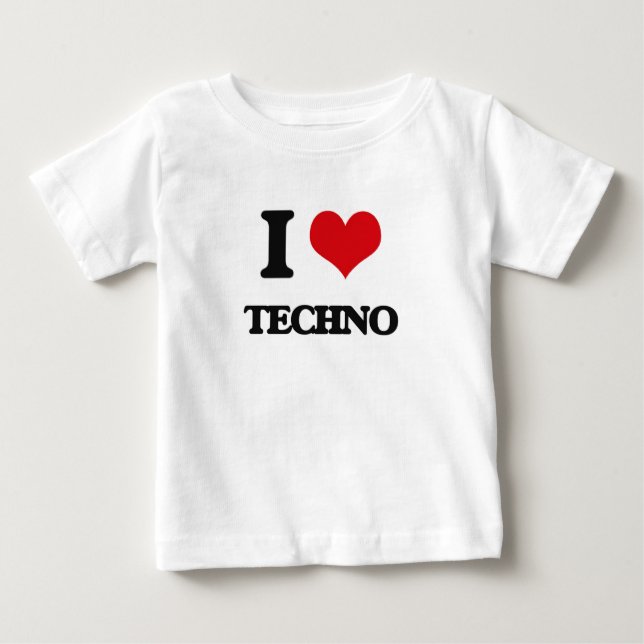 Camiseta Eu amo TECHNO (Frente)