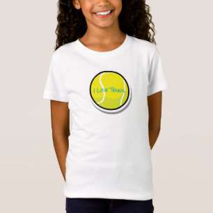 Camiseta Eu Amo Tênis Ball Sports Game Game Kids Divertidos