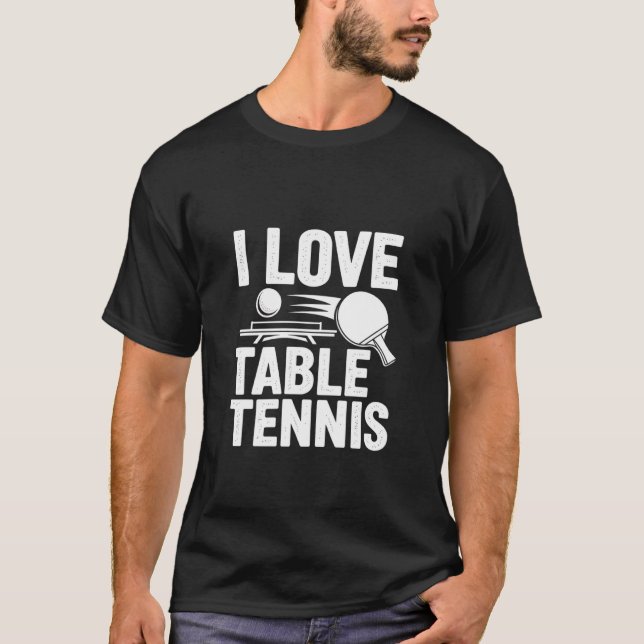 Camiseta Eu Amo Tênis de Mesa Ping Pong Paixão (Frente)