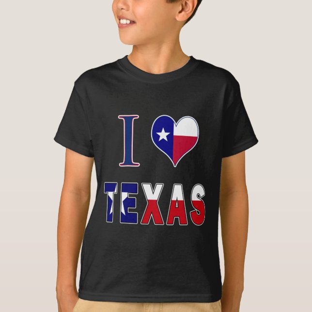 Camiseta Eu Amo Texas Flag (Frente)