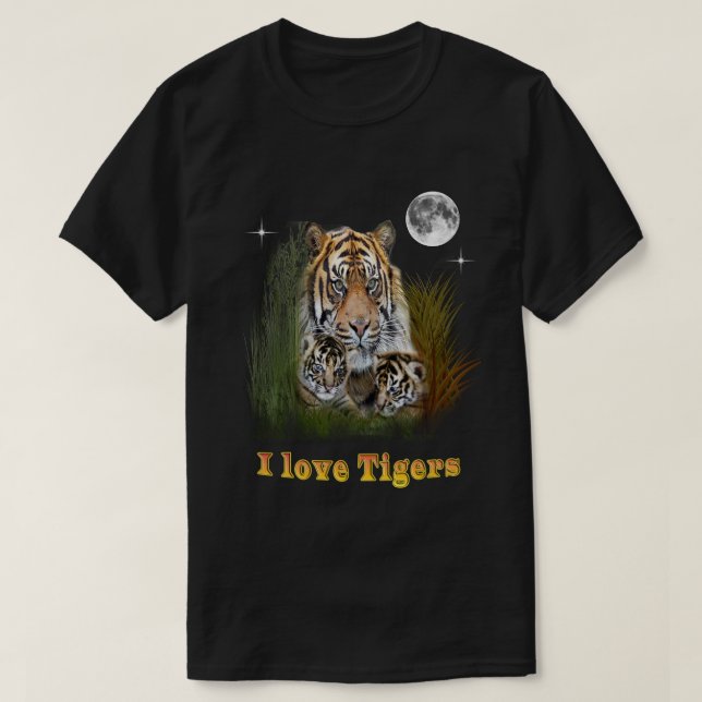 Camiseta Eu amo Tigers (Frente do Design)