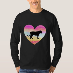 Camiseta Eu Amo Tigres Coração Felino Gato Grande Colorido 