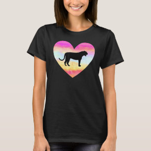 Camiseta Eu Amo Tigres Coração Felino Gato Grande Colorido