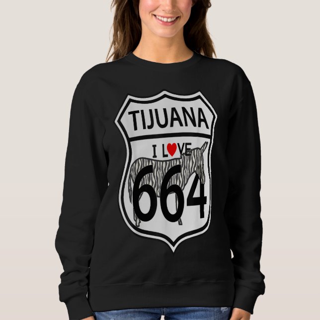 Camiseta eu amo tijuana 664 zebra burro donkey méxico (Frente)
