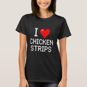 Camiseta Eu Amo Tiras de Frango Amante de Comida Rápida de