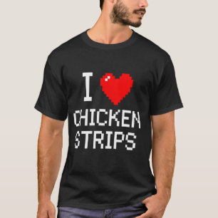 Camiseta Eu Amo Tiras de Frango Amante de Comida Rápida de