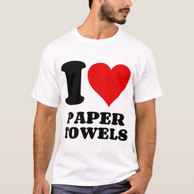 CAMISETA EU AMO TOALHAS DE PAPEL (Frente)