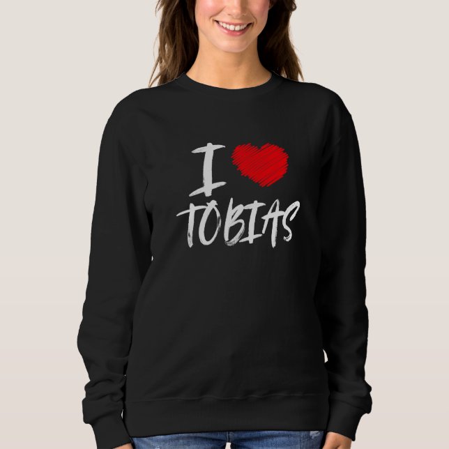Camiseta Eu amo Tobias Husband Son Namorado Pai neto H (Frente)