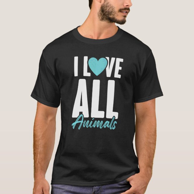 Camiseta Eu Amo Todos Os Animais Resgate Direitos Dos Anima (Frente)