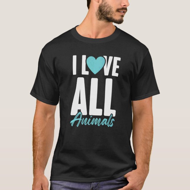 Camiseta Eu Amo Todos Os Animais Resgate Direitos Dos Anima (Frente)