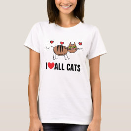 Camiseta Eu Amo Todos os Gatos