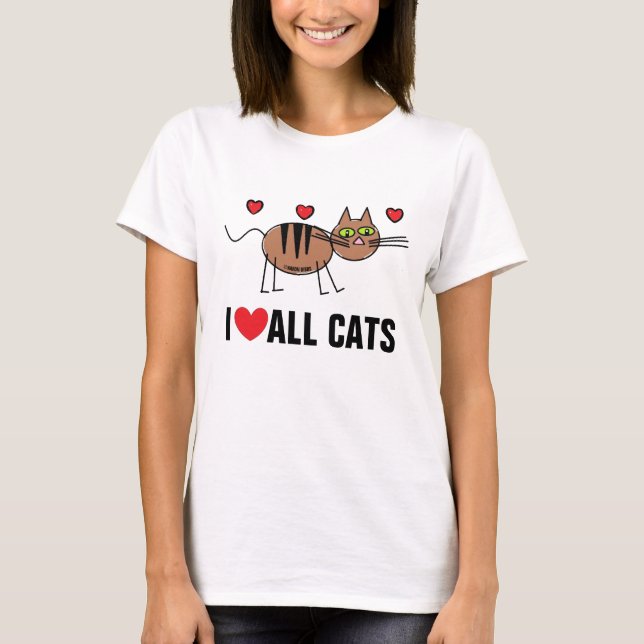 Camiseta Eu Amo Todos os Gatos (Frente)