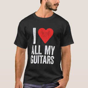 Camiseta Eu Amo Todos os Meus Violões para Colecionadores d