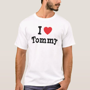 Camiseta Eu amo Tommy coração personalizado personalizado