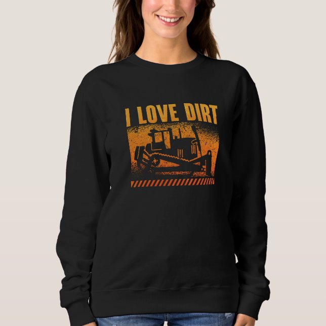 Camiseta Eu Amo Trator de Obras de Construção de Veículos S (Frente)