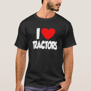 Camiseta Eu Amo Tratores Cardíacos Fazendas Meninos Mulhere