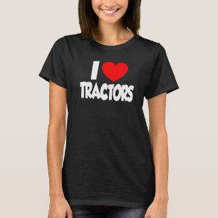 Camiseta Eu Amo Tratores Cardíacos Fazendas Meninos Mulhere