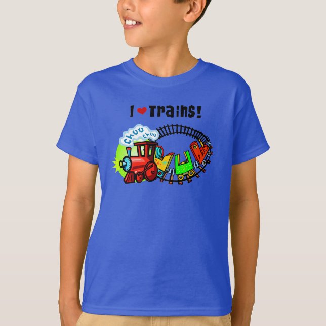 Camiseta Eu amo trens (Frente)