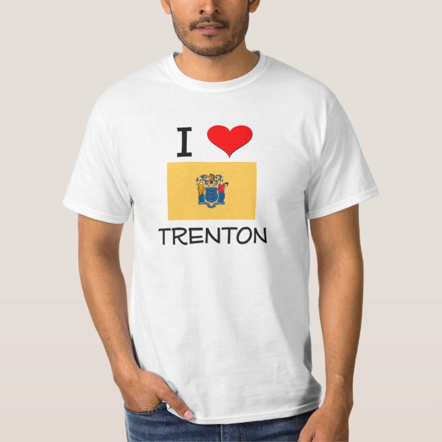 Camiseta Eu amo Trenton New-jersey (Frente)