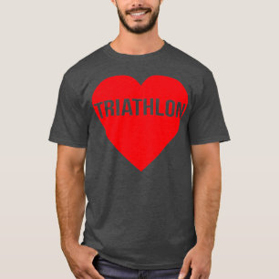 Camiseta Eu Amo Triathlon Heart Natação Bike Run Triathlete