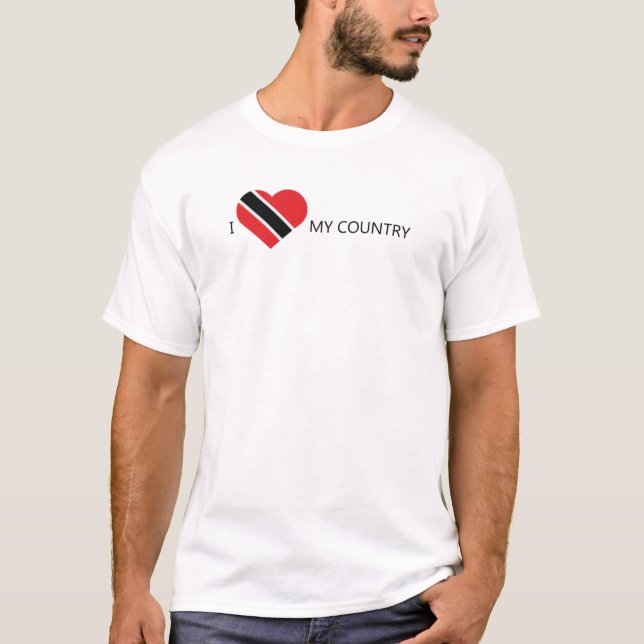Camiseta Eu amo Trinidad e Tobago (Frente)