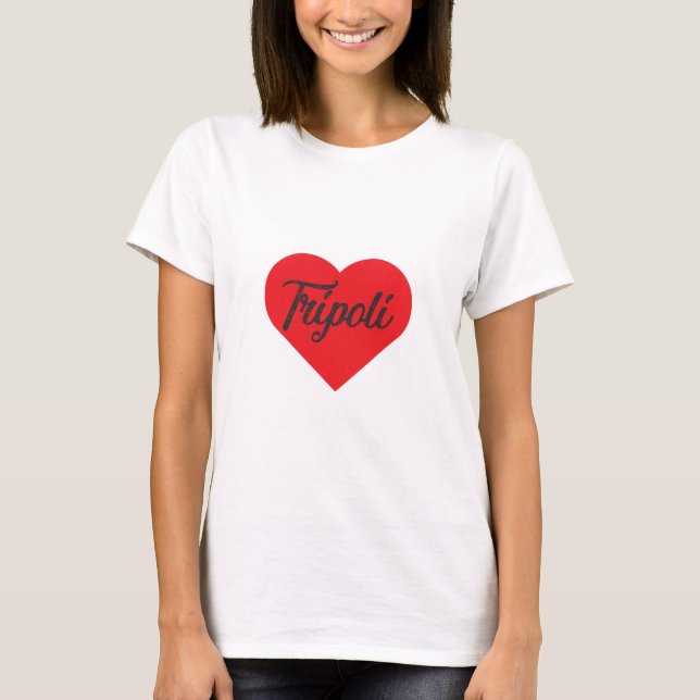 Camiseta Eu Amo Tripoli - Líbia (Frente)