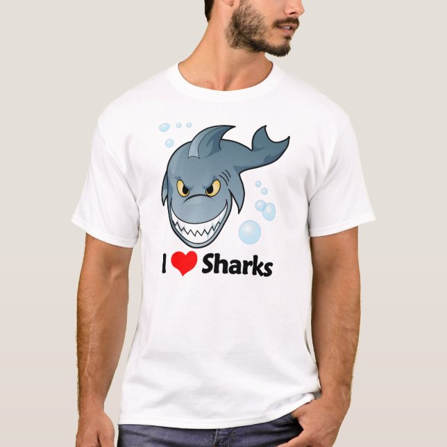 Camiseta Eu amo tubarões (Frente)