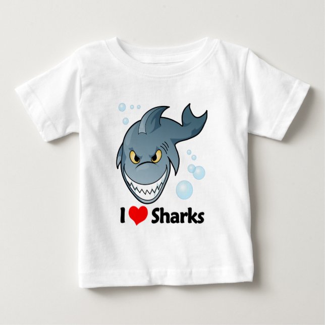 Camiseta Eu amo tubarões (Frente)