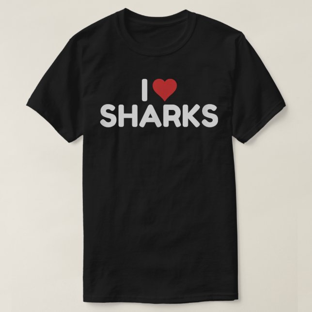 Camiseta Eu Amo Tubarões (Frente do Design)