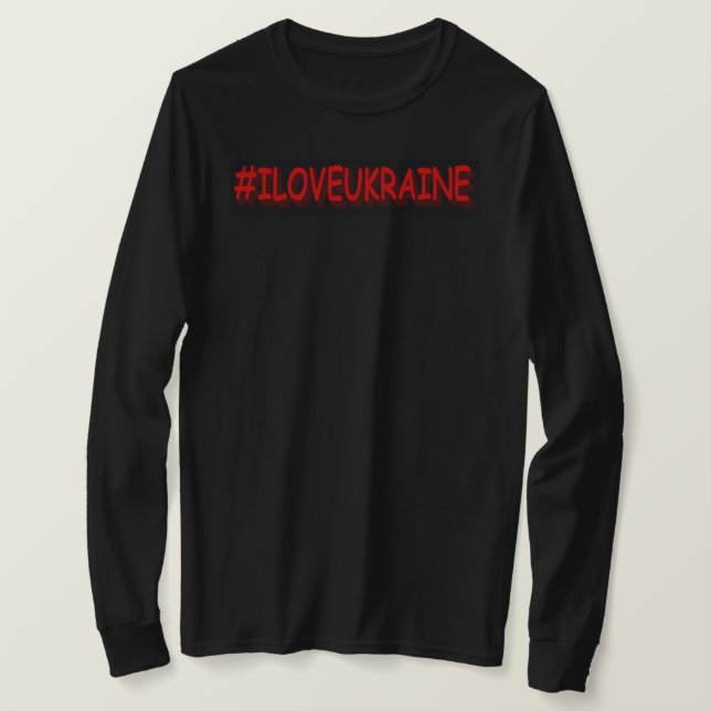 Camiseta "#EU AMO UCRÂNIA" Design. Comprar Agora (Frente do Design)