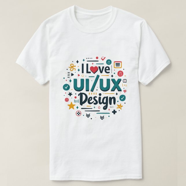 Camiseta Eu Amo Ui Ux Design Funny Ui Ux Designer (Frente do Design)