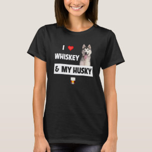 Camiseta Eu Amo Uísque E Minha Mãe Husky Pai Cachorro Beben