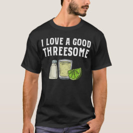 Camiseta Eu Amo Um Bom Presente de Tequila Lima Sal em Trio