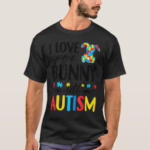 Camiseta Eu Amo um Coelho com Autismo Coelho Divertido Pásc