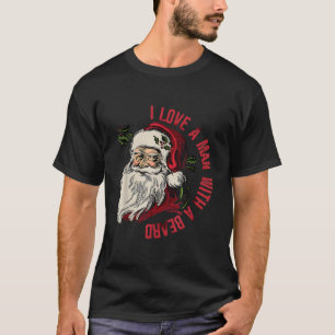 Camiseta Eu Amo Um Com Uma Barba Papai Noel