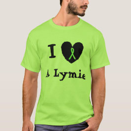 Camiseta Eu Amo um Lymie, Coração com Fita de Conscientizaç