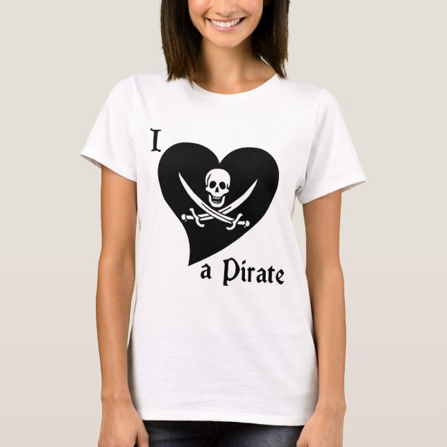 Camiseta Eu amo um pirata (Frente)